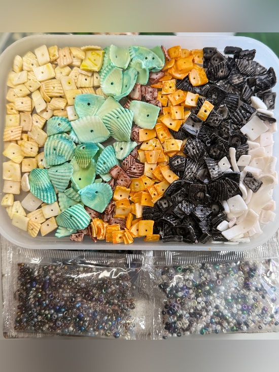 Creating On The Coast Other - NEW LIMITED EDITION Puka Shell Beads & Seed Bead Bonus DiY Pooka Black Orange
